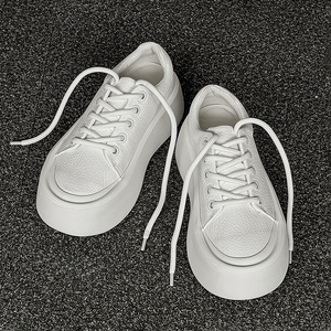 Zapatos Casuales de Cuero para Hombre, Color Blanco, de Alta Calidad, Estilo Italiano, Zapatillas Negras Simples, Transpirables, de Lujo - Product Image 6