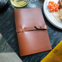Protège-menu A4 en cuir PU tendance, porte-factures de luxe, couverture de livre de recettes, support de menu pour hôtels, restaurants et bars – Vente chaude