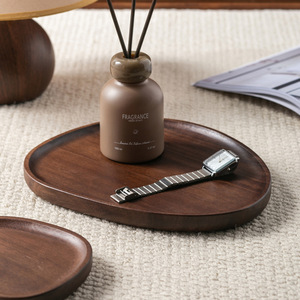 Acacia Wood Tray Irregular Shape Solid Color <b>Storage</b> Plate For Home Entryway Fruit Dessert Serving - Product Image 5