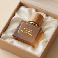 Certification de qualité parfum 50ml bouteille chaud or estampage givré bouteille de parfum boîte d'emballage bouchon en bois pour bouteilles de parfum