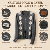 2026 Trend: Quiet Luxury Helan Mountain Ningxia Winter Casual Argyle Knopf-Cardigan aus Stoll-Strick – Nachhaltig