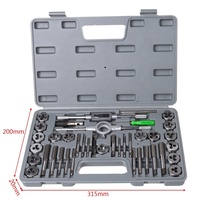 Juego de Machos y Terrajas de 40 Piezas, Kit de Herramientas de Roscado Métrico, Machos y Terrajas HSS, Juego de Llaves para Reparación y Mantenimiento de Roscas Metálicas, Soporte OEM/ODM
