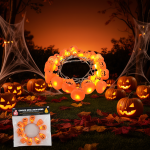 Halloween String Lights 20 LED <b>Pumpkin</b> Shape Warm <b>White</b> Light Indoor Outdoor <b>Decorations</b> - Product Image 2