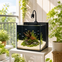Ensemble d'aquarium de bureau personnalisable directement de l'usine, avec filtre sec-humide intégré et éclairage LED zoomable pour la vente en gros