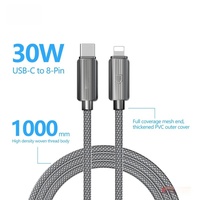 Cable USB-C a 8 Pines de 30W, Marca Earldom, Superventas, Carga Rápida PD de 30W para Teléfono Móvil, Banco de Energía, Computadora y Auriculares