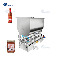 Offre Spéciale de mélange de remplissage de pâte liquide semi-automatique avec remplisseur de piston grande trémie/machine de remplissage de sauce chili