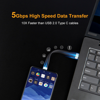 Cable USB 3.0 Flexible CableCreation de Alta Velocidad 5Gbps Tipo-C 3A con Carga Rápida y Transmisión de Datos, Revestimiento TPE Trenzado y Blindado