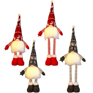 Glow-in-the-dark Leggy Faceless Dwarf Christmas Glow Stretchy Action Gnome Striped Pants Rudolph