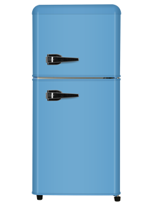 Réfrigérateur rétro à deux portes avec congélateur supérieur, <span class=keywords><strong>rouge</strong></span>, noir, orange, bleu, vintage, pour la maison, le bureau, la cuisine - Product Image 3