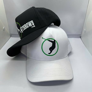 หมวกวิ่งกันน้ำพิมพ์โลโก้ได้ตามต้องการ 100% โพลีเอสเตอร์ หมวกกอล์ฟผู้ชาย หมวกกีฬาแบบมีรูระบายอากาศด้วยเลเซอร์ หมวกเบสบอล - Product Image 2