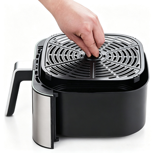 Nouvelle friteuse à air carrée moderne en métal 6L avec écran tactile, appareil de cuisson multifonctionnel pour la maison, certifiée CE, livraison rapide - Product Image 5