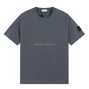 2025 Nueva base de moda clásica multicolor Casual transpirable 100% algodón piedra verano manga corta isla <span class=keywords><strong>camiseta</strong></span> para hombres - Product Image 3