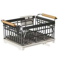 Égouttoir à vaisselle amovible en acier inoxydable 304, style minimaliste, taille extra-large pour rangement de cuisine, avec support à baguettes