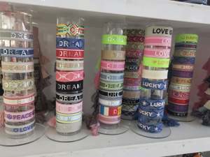 Exhibition-pulsera de algodón con borlas ajustables, accesorio de boda, bordado con <span class=keywords><strong>letras</strong></span>, LOGO, bonito, tejido - Product Image 5