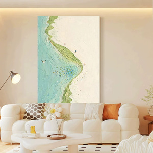 <b>White</b> <b>Sand</b> Bay Creamy Texture Hand Painted Oil Painting Impressionism Landscape Art For Living Room Decor - Product Image 2