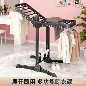 Séchoir à linge sur pied rectangulaire pliable, type coulissant, pour usage intérieur, maison, balcon - Product Image 5