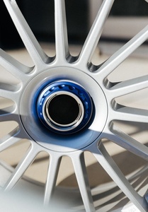 Jantes en alliage d'aluminium forgé satiné argenté à rayons multiples, avec enjoliveur central bleu, personnalisées, pour marché secondaire JDM Euro, neuves - Product Image 3