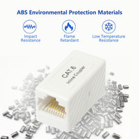Adaptateur LAN UTP, connecteur Keystone Jack 8P8C, prolongateur de câble Ethernet, coupleur en ligne RJ45 femelle-femelle, emballage PVC RJ11 50U