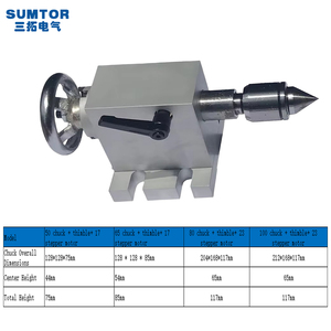 <strong>Mini</strong> <strong>Router</strong> 3 Jaw Chuck K11-100 CNC <strong>Mini</strong> <strong>Router</strong> <strong>Router</strong> Rotary Axis Tailstock 50/65/80/100mm Chuck Thimble for Engraving Machine - Product Image 3