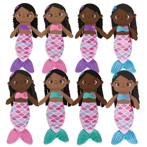 Beautiful Mermaid Dolls Custom Plush Doll Princess Girls Rag Brown Soft Doll