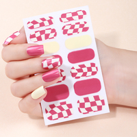 Vernis UV à faible coût facile à appliquer enveloppes auto-adhésives pour ongles 3D grille de créativité complète Nail Art Design Style d'été étanche