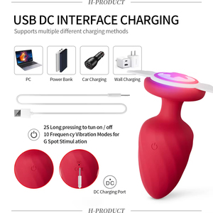 New Arrived Light Anal Butt Plug <b>Vibrators</b> <b>Remote</b> <b>Control</b> 12 Vibrations Silicone ABS Material Angel Wings Base Fantasy Sex Toys - Product Image 6