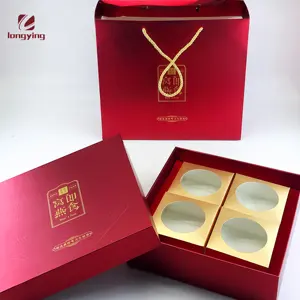 Cina marchio su ordinazione di lusso creativo scatola di cartone con 250g 4pcs oro piccola scatola di fodera in velluto per il bird nido di contenitore di regalo di imballaggio