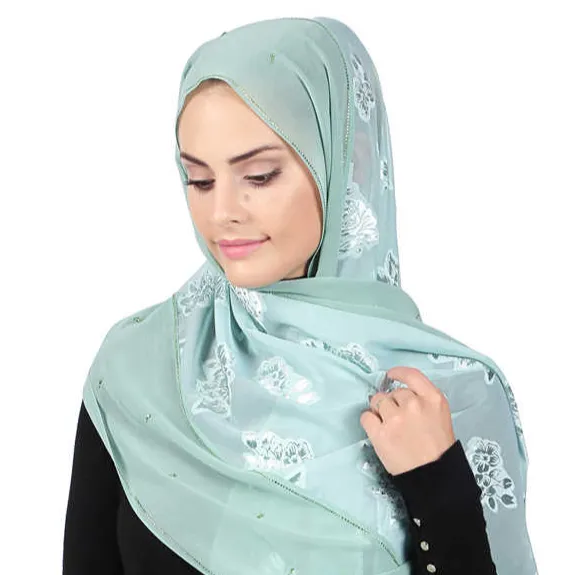 Hijab musulmano in Chiffon da donna pronto da indossare fascia per la testa morbida-sciarpa per la testa musulmana Pull on copricapo