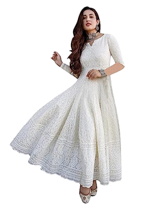 High Quality Women's Premium Cotton Salwar Kameez Embroidery Recycled <b>Materials</b> Navy <b>Blue</b> Green Summer Party Quick Dry - Product Image 1