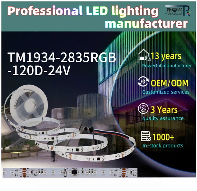 Breakpoint Resume TM1934 RGB Addressable LED Strip Light24V 120LEDs/m High Density Dream Color Programmable Pixel Magic LED Tape