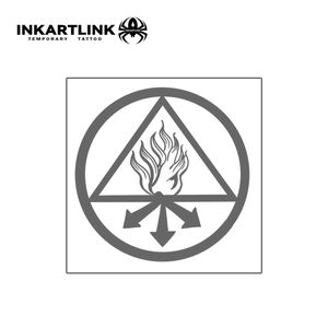 INKARTLINK Autocollant de tatouage symbole d'alchimie Flamme sacrée Triangle Herbal 15 jours Semi-permanent Art corporel Avant-bras Paire Vente en gros - Product Image 4
