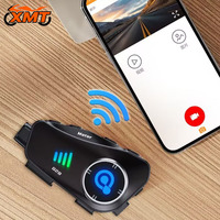 Casque de moto avec interphone et caméra, portée de 500 m, casque sans fil pour moto