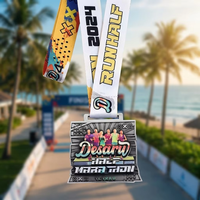 Médailles personnalisées pour demi-marathon, vente en gros d'usine, médailles de course sportives en alliage de zinc avec relief 3D pour événements et courses