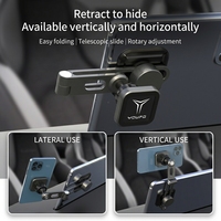 Support de téléphone magnétique en alliage d'aluminium à hauteur réglable et pliable, avec glissière inférieure, pour tableau de bord de voiture, directement de l'usine