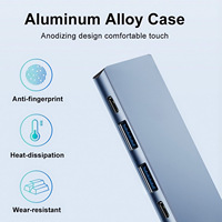 Hub multiport en alliage d'aluminium Type C, 4K HDTV, alimentation PD 100W, USB 3.0, station d'accueil portable pour ordinateur portable PC, en stock