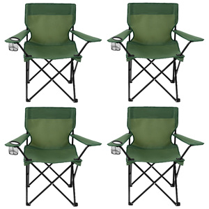 Chaises pliantes portables pour adultes avec sac de transport et porte-gobelet, design compact pour camping, plage et pique-niques - Product Image 1