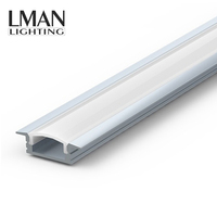 Profilé en aluminium en forme de YW de 24x7 mm, lumière linéaire LED encastrée, sans zone sombre, IP44, CRI90, DC12V/24V, puce LED SMD2835, bande LED