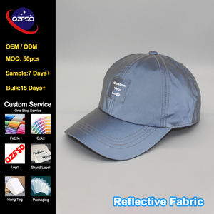 Gorra de Béisbol de Tela Reflectante con Logotipo Personalizado QZFSO, Fabricante OEM ODM, Venta al Por Mayor Directa de Fábrica, Gorra Deportiva de Alta Visibilidad - Product Image 1