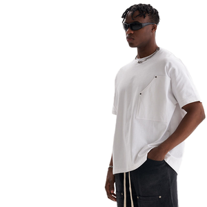 High Quality Men's 100% Cotton Knitted Crop Oversized Heavyweight 300GSM Boxy Fit Blank Custom Logo Letter Breathable Streetwear - Product Image 1