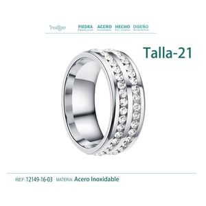 Anelli da Uomo in Acciaio 21mm Placcati Oro 18K Stile Classico Religioso Regolabili con Incastonatura in Confezione Regalo - Product Image 1