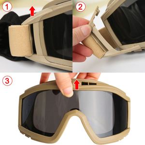 Lunettes de soleil de moto personnalisées avec logo, vente en gros, pour hommes et femmes, lunettes de sécurité anti-vent, lunettes tactiques pour hommes - Product Image 4