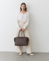Sac fourre-tout antivol en cuir microfibre structuré, sacoche pour ordinateur portable, sac à main professionnel pour femme