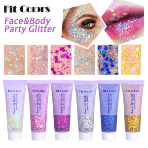 Gel pailleté sirène 20 couleurs, multi-usages pour le visage et les yeux, paillettes chatoyantes, éclaircissant, longue tenue, maquillage corporel pour scène - Product Image 2