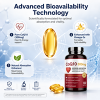 Capsule di CoQ10 in Softgel, 120 Pezzi, Integratore Antiossidante Naturale per Uso Quotidiano, Disponibile OEM