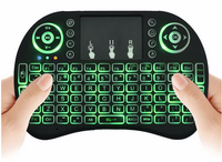 Keyboard Mini I8 Termurah Backlit RGB 3 Warna 2.4G Wireless Air Mouse Remote Control