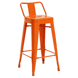 Stapelbare barkrukken met rugleuning, 65/75cm, industriële metalen design, geschikt voor eettafel - Product Image 1