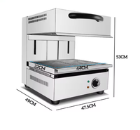 Grill électrique professionnel en acier inoxydable pour pita, salamandre, haute efficacité, nettoyage facile, barbecue intérieur sans fumée à surface plate