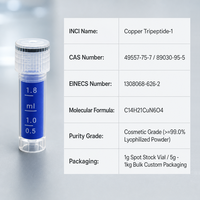 Matière première cosmétique, pureté 99 %, GHK-Cu Bio99, poudre lyophilisée, tripeptide de cuivre-1, anti-âge, réparation de la peau, fournisseur OEM