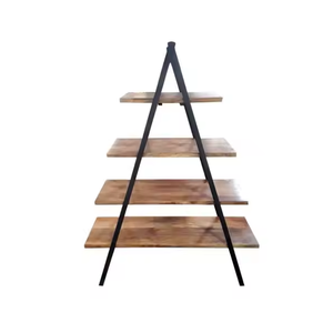 Étagère à livres en bois artisanale moderne, fonctionnelle, à plusieurs niveaux, pour le rangement dans le salon ou le bureau - Product Image 1