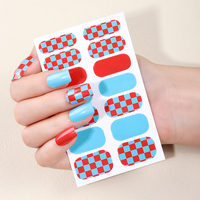 Vernis UV à faible coût facile à appliquer enveloppes auto-adhésives pour ongles 3D grille de créativité complète Nail Art Design Style d'été étanche